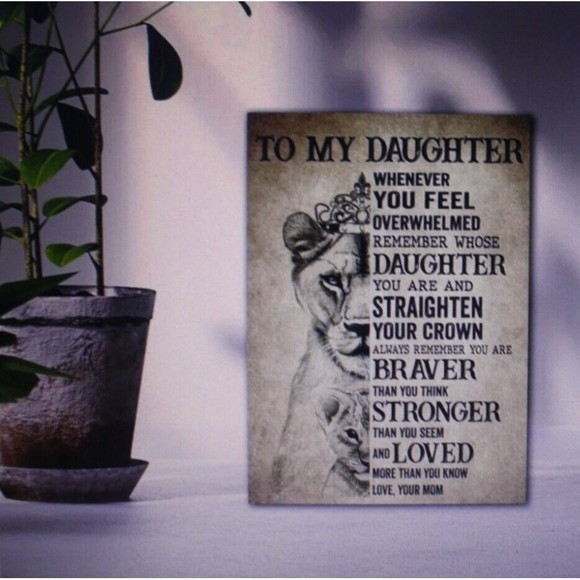 To My Daughter - Whenever You Feel Overwhelmed Canvas Wall Art Unframed Gift NIP - Picture 2 of 6